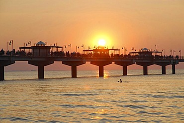 The pier in sunset, Miedzyzdroje, Poland, Europe