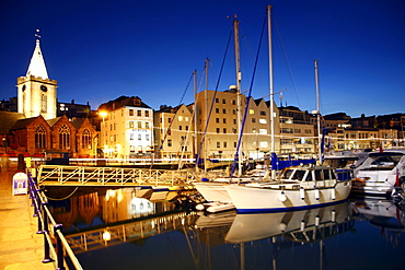 Sailboats in the marina, main port, St. Peter Port, Guernsey, Channel Islands, Europe