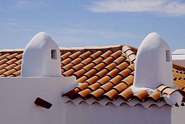 Roof with vents for air conditioning, La Gomera, Canary Islands, Spain, Europe