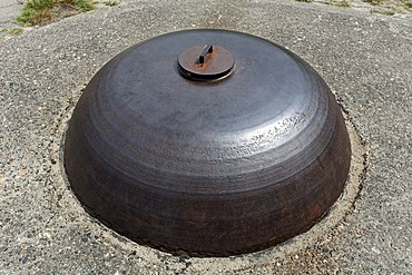 Steel dome of a observation bunker from the second World War, Atlantic Wall 1942, Bunker Museum Zoutelande, Walcheren, Zeeland, Netherlands, Benelux, Europe