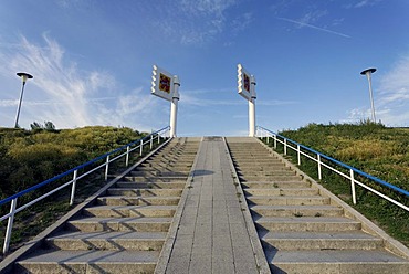 Wide staircase, dune crossing to the beach, Zoutelande, Walcheren, Zeeland, Netherlands, Benelux, Europe