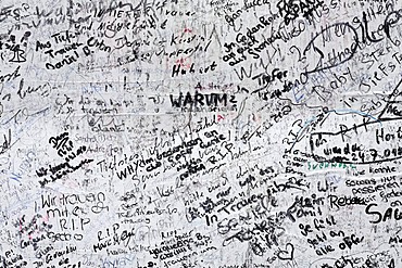 Poster with sympathetic notes and signatures, to remember the victims of the crowd crush at the Loveparade 2010, Duisburg, North Rhine-Westphalia, Germany, Europe