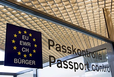 Passport control area at an airport