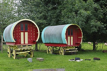 Wagons of the Traveller minority, Bunratty Folk Park, Ennis, Shannon Region, Ireland, Europe