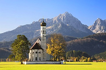 St. Coloman Church near Schwangau, Ostallgaeu, Bavaria, Germany, Europe