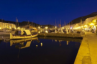 Promenade at the port of Bonifacio, Strait of Bonifacio, Corsica, France, Europe