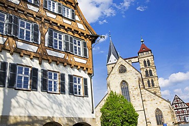 Church of St. Dionys with Abt Fulrad, Esslingen am Neckar, Baden-Wuerttemberg, Germany, Europe