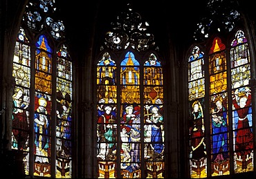 Church with stained glass windows from the 16th Century, gothic abbey church, Trinity Church, Eglise de la Trinite, Vendome, Loir-et-Cher, Centre, France, Europe