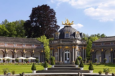 Neues Schloss castle, orangery, Sonnentempel sun temple, Eremitage park, Bayreuth, Upper Franconia, Franconia, Bavaria, Germany, Europe