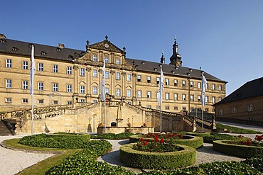 Inner courtyard of Banz Abbey, Bad Staffelstein, Upper Franconia, Franconia, Bavaria, Germany, Europe