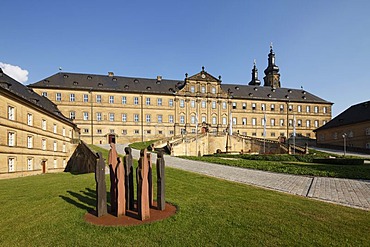 Inner courtyard of Banz Abbey, Bad Staffelstein, Upper Franconia, Franconia, Bavaria, Germany, Europe