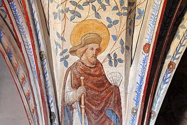 Fresco, Protestant parish church of Langenzenn, Middle Franconia, Franconia, Bavaria, Germany, Europe