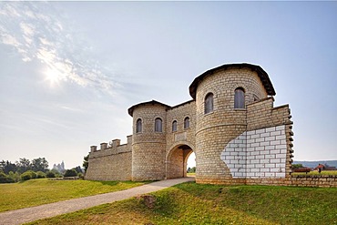 Biriciana Castle, Roman fort, reconstructed North Gate, Weissenburg in Bavaria, Middle Franconia, Franconia, Bavaria, Germany, Europe