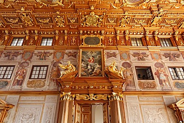 Goldener Saal hall in the town hall, Augsburg, Schwaben, Bavaria, Germany, Europe