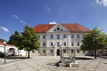 Dossenbergerhaus, Dossenberger Hof, former Further Austrian barracks, Guenzburg, Donauried region, Swabia, Bavaria, Germany, Europe