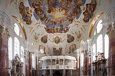 Frauenkirche Church of Our Lady by Dominikus Zimmermann, Guenzburg, Donauried region, Swabia, Bavaria, Germany, Europe