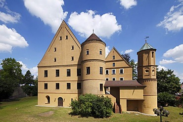 Town hall in Schloss Wertingen castle, Donauried region, Germany, Swabia, Bavaria, Germany, Europe