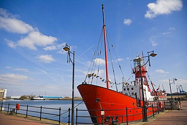 Goleulong 200 The Lightship, floating Christian Centre, Roath Basin, Cardiff Bay, Cardiff, South Glamorgan, Wales, United Kingdom, Europe