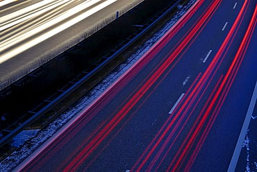 Rush hour, traffic, long exposure, Kiel, Schleswig-Holstein, Germany, Europe