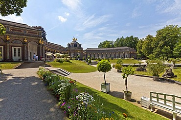 Neues Schloss Castle and orangery, Hermitage near Bayreuth, Upper Franconia, Franconia, Bavaria, Germany, Europe