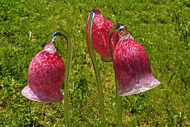 Glass objects by Peter Kaspar at the State Garden Show 2010, Schonfeld Strasse 17, Rosenheim, Upper Bavaria, Bavaria, Germany, Europe