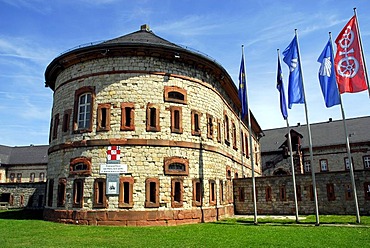 Reduit, part of the mediaeval fort in Mainz-Kastel district, Wiesbaden, Hesse, Germany, Europe