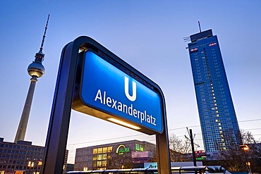 Entrance to the subway at Alexanderplatz, Berlin, Germany, Europe