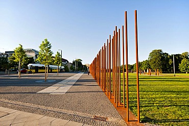 Marking the course of the Wall at the Berlin Wall Memorial in Bernauer Strasse, Berlin, Germany, Europe