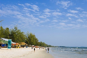 Sandy beach, Ochheuteal Beach, Sihanoukville, Cambodia, Indochina, Southeast Asia