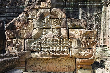 Stone relief, Ta Som Temple, Angkor temples, Siem Reap, Cambodia, Indochina, Southeast Asia