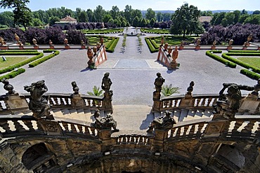 Park, outside staircase, Troja Castle, Prague