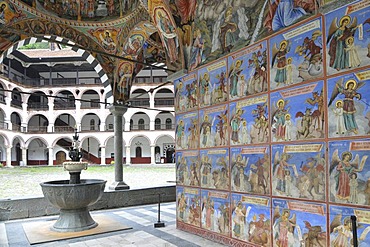 Murals, monastery church Sweta Bogorodiza, Orthodox Rila Monastery, UNESCO World Heritage Site, Bulgaria, Europe