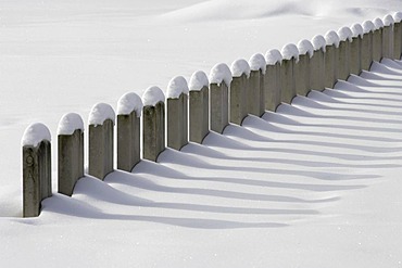 Headstones at Durnbach War Cemetry 1939 - 1945, winter, snow, Upper Bavaria, Germany, Europa