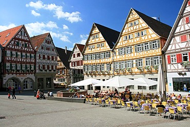 Marketplace, Herrenberg, Boeblingen county, Baden-Wuerttemberg, Germany, Europe