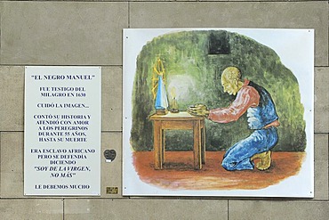 Praying man, painting, Basilica Nacional Nuestra Senora de Lujan, Argentina, South America