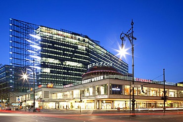 Kranzler-Eck street corner and Neues Kranzler Eck building, Kurfuerstendamm street, Charlottenburg district, Berlin, Germany, Europe