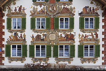 Mural painting in Oberammergau, Bavaria, Germany, Europe