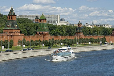 Tourist boat on the Moscow river, Moscow, Russia