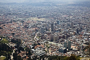 View from Mt. Monserrate Hill on the city, Bogota, Colombia, South America