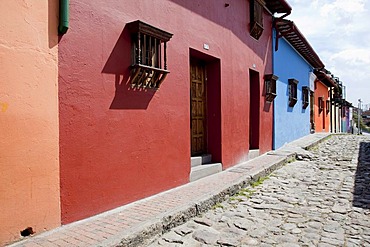 Brightly painted houses, Bogota, Colombia, South America