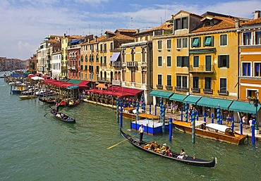 Canal Grande, Grand Canal from Rialto Bridge, Venice, Veneto, Italy, Europe