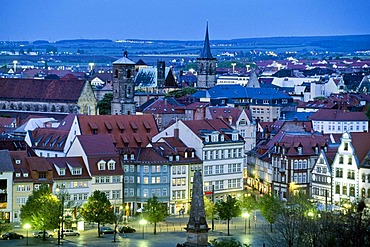 View from the Petersberg hill, Erfurt, Thuringia, Germany, Europe