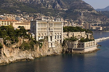 Aerial view, Oceanography Museum, Monaco, Cote d'Azur, Europe