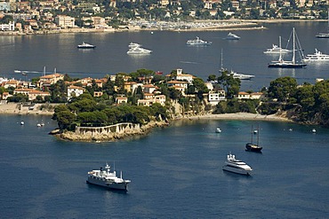 Aerial view, Saint-Jean-Cap-Ferrat, Departement Alpes-Maritimes, Region Provence-Alpes-Cote d'Azur, France, Cote d'Azur, Europe