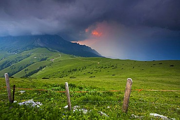 Stormy atmosphere at Alvier Mountain, St. Gallen, Switzerland, Europe