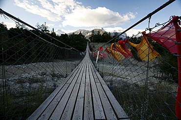 Buthan-Bridge over Illgraben, most dangerous mountain torrent of Switzerland, Natural Park Pfynwald, Pfyn-Finges, Valais, Switzerland, Europe
