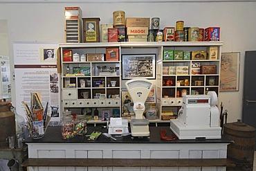 Small old-fashioned corner shop, Eisenkunstguss Museum in Bendorf-Sayn, Rhineland-Palatinate, Germany, Europe