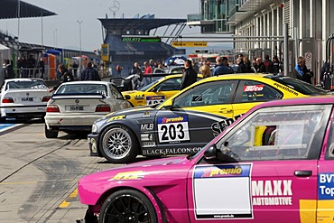 Training of the 35th DMV 4-hour race, a competition at the VLN Nuerburgring Endurance Cup, Nuerburgring race track, Rhineland-Palatinate, Germany, Europe