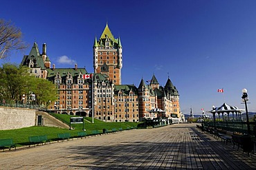 Chateau Frontenac castle in the historic old town of Quebec City, Quebec, Canada