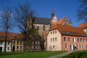 Old town and St. George's Church in Wismar, Mecklenburg-Western Pomerania, Germany, Europe